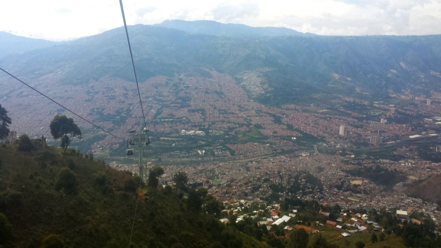 The view from the metrocable in Medellin, Colombia.